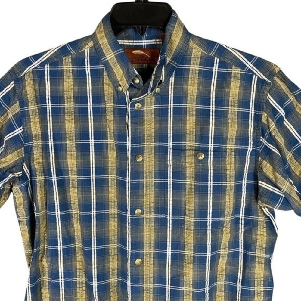 Bob Timberlake Shirt‎ Mens Medium Plaid Button-Up Short-Sleeve Business Casual